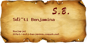 Sóti Benjamina névjegykártya